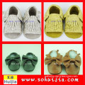 Good price factory New Product beautiful color tassels and bow moccasin kid shoes manufacturers china